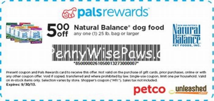 natural balance dog food coupons