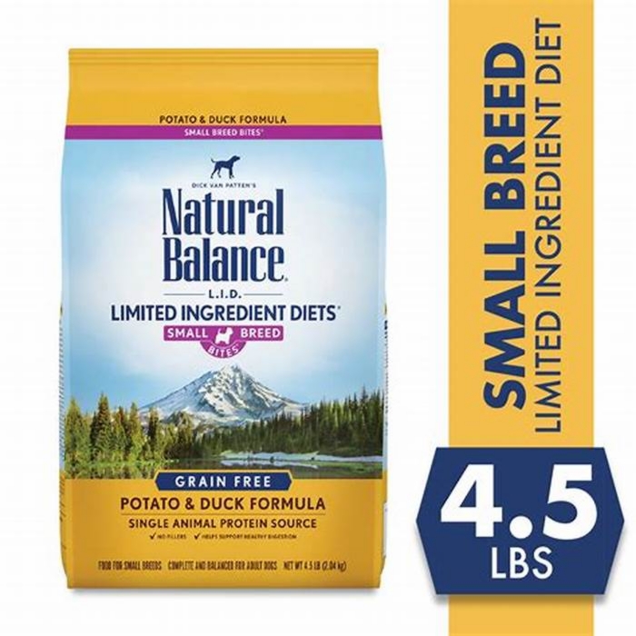 natural balance dog food kibble size